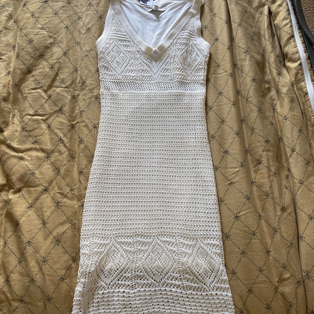 Guess white knit mini dress